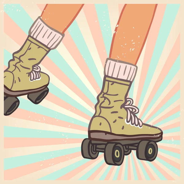 Ноги в роликових ковзанах — стоковий вектор