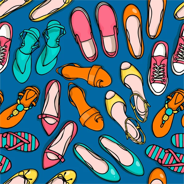 Summer shoes pattern — Stock Vector