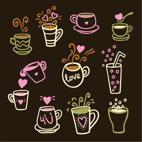 Set of items for tea drink — ストックベクタ