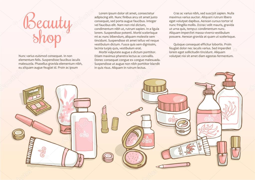 cosmetics, make-up products brochure