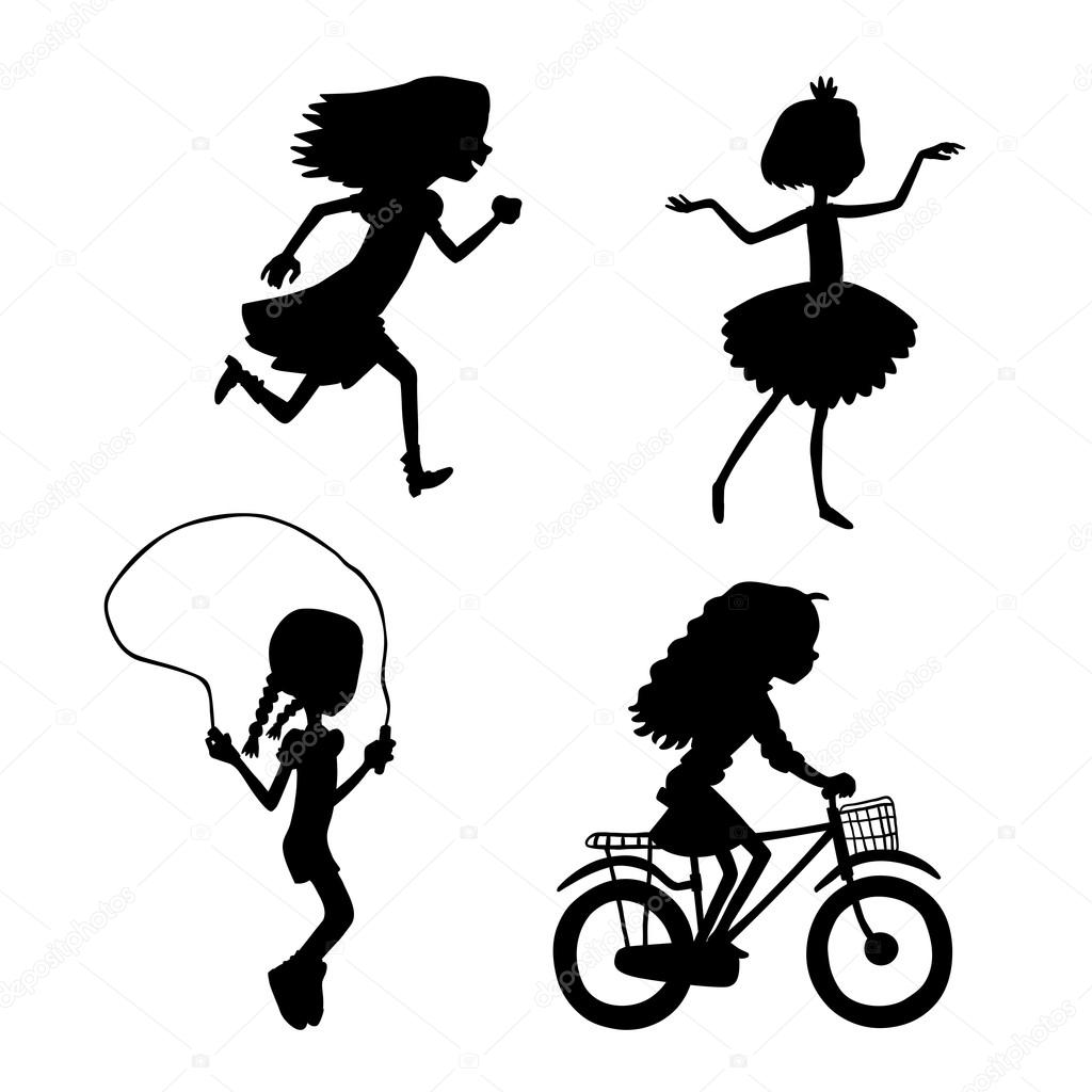 set of sport girls icons