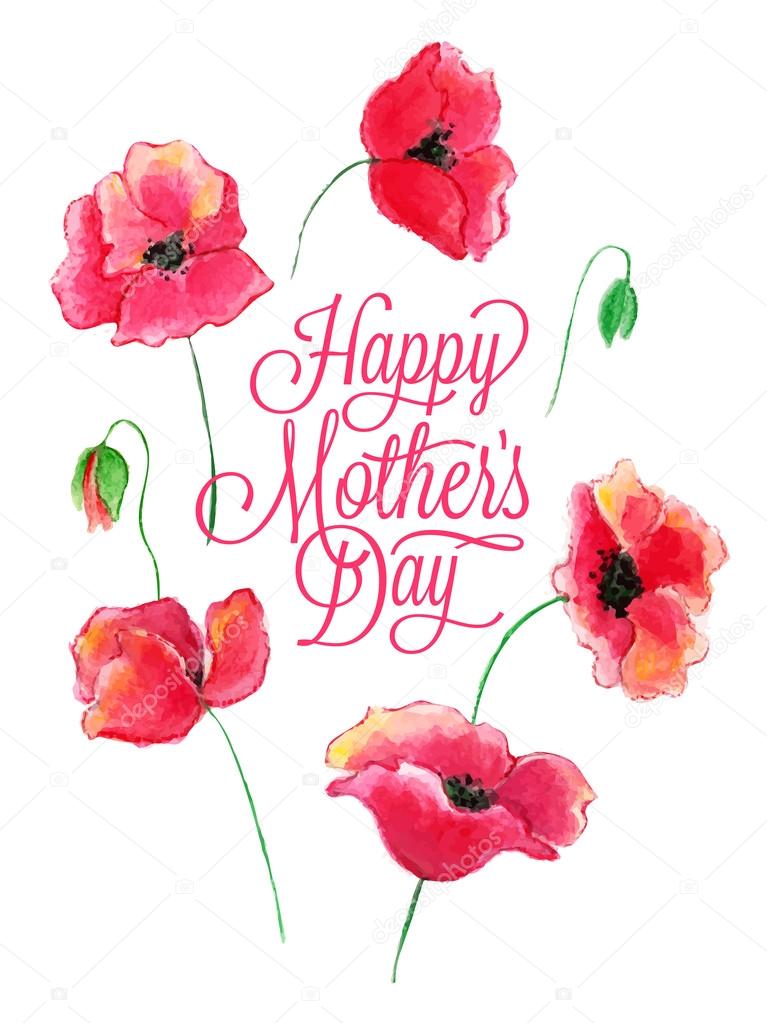 mothers day card with flowers