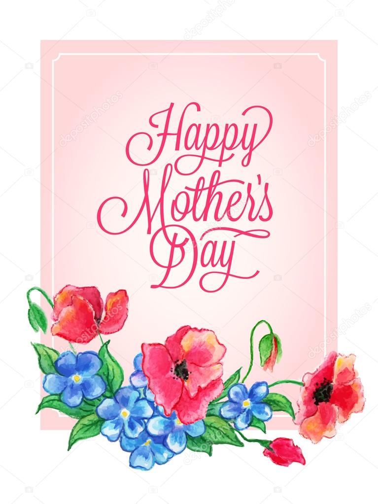 mothers day card with flowers