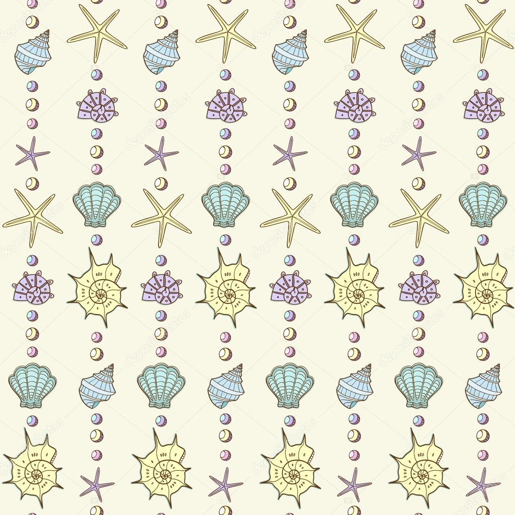 sea shells and stars pattern