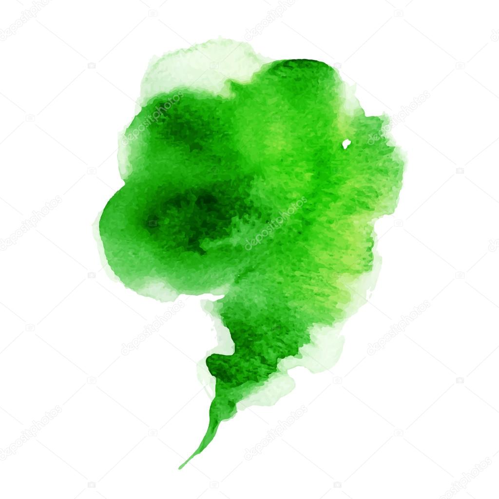 abstract green watercolor banner, bubble