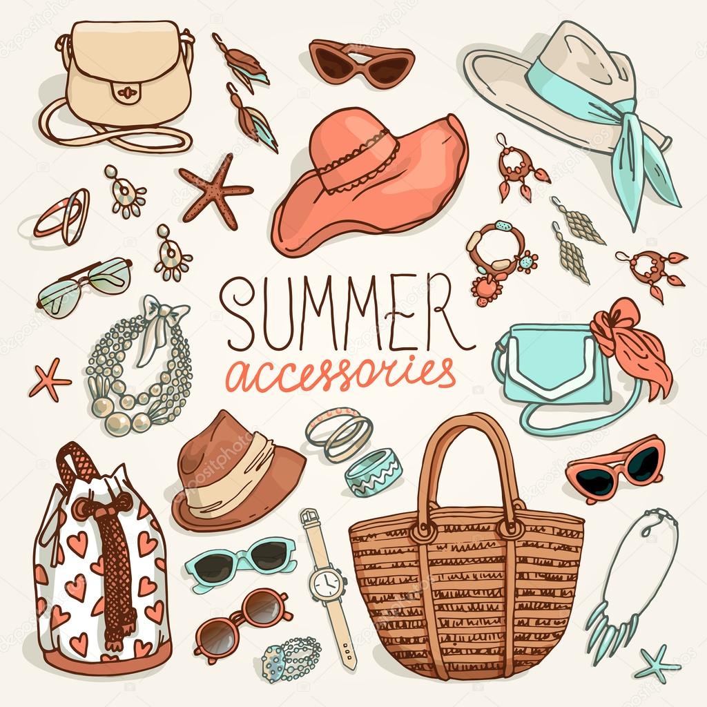 woman summer accessories set
