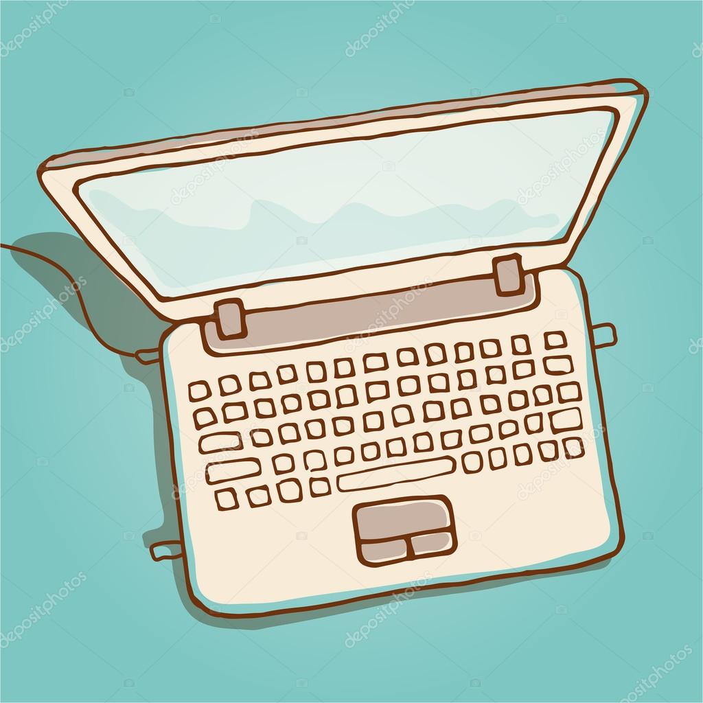 cartoon laptop computer