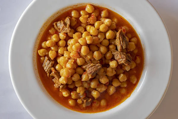 Turkse Stijl Kikkererwtenmaaltijd Met Vlees — Stockfoto