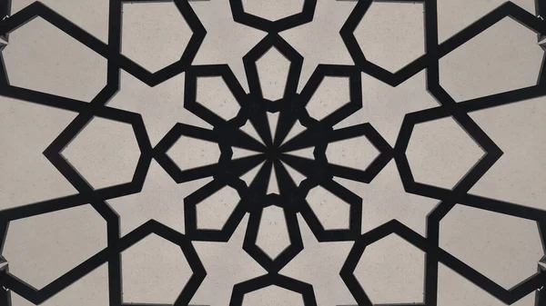 Kaléidoscope Hypnotique Symétrique Noir Blanc Très Beaux Motifs Imprimés Pour — Photo