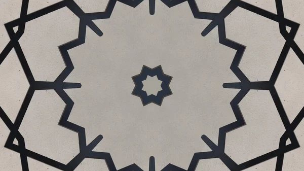 Hipnotikus Szimmetrikus Kaleidoszkóp Fekete Fehérben Nagyon Szép Nyomtatott Motívumok Textil — Stock Fotó
