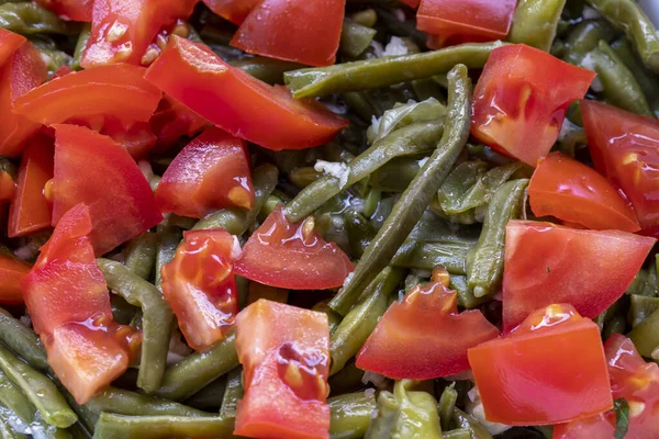 Salada Feijão Bico Feita Com Feijão Caupi Fresco Verde — Fotografia de Stock