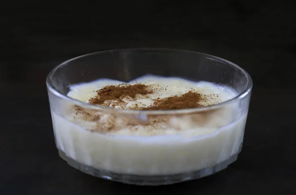 Traditional Turkish Dessert Rice Pudding Top View — Stock Photo, Image