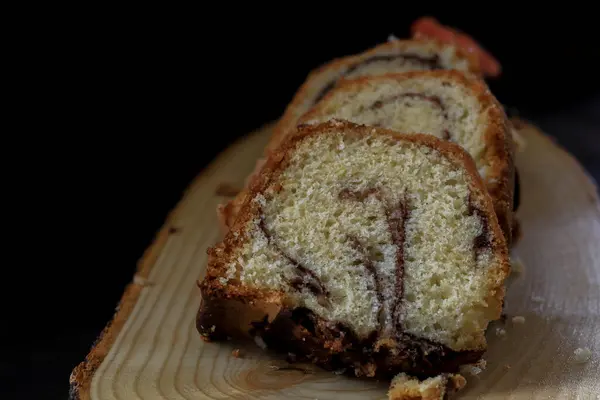 Торт Пушистый Тип Пончика Сделанный Яиц Муки Сахара Известен Торт — стоковое фото