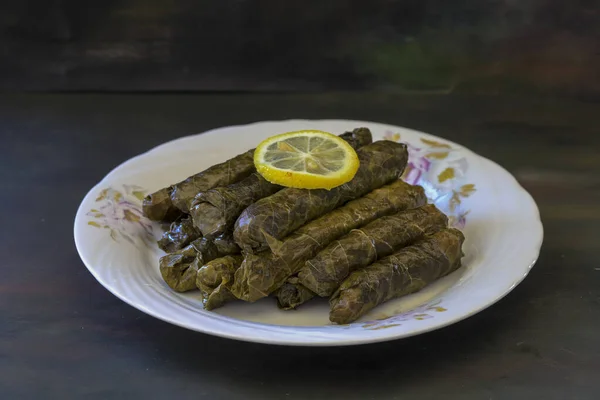 Grape Leaves Stuffed Grape Leaves Traditional Food Dolmalar Sarmale Stuffed —  Fotos de Stock