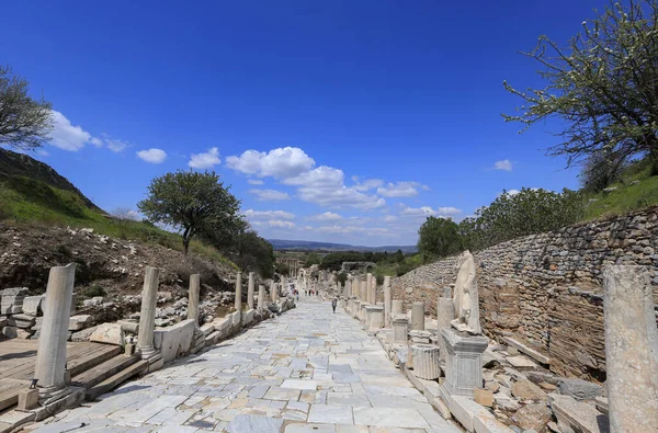 Celsius Bibliothek Der Antiken Stadt Ephesus Efes Die Meisten Besuchten — Stockfoto