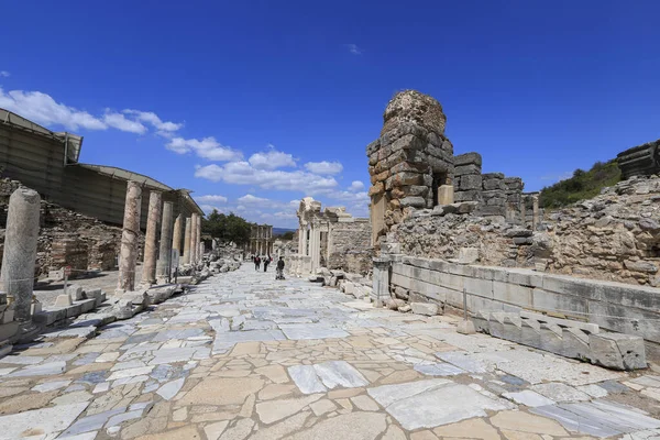 Celsius Bibliothek Der Antiken Stadt Ephesus Efes Die Meisten Besuchten — Stockfoto