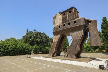 Çanakkale - Türkiye 01.Temmuz 2021 Truva Atı Truva Savaşı sırasında Truva şehrine girmek ve savaşı kazanmak için kullanılan tahta attır..
