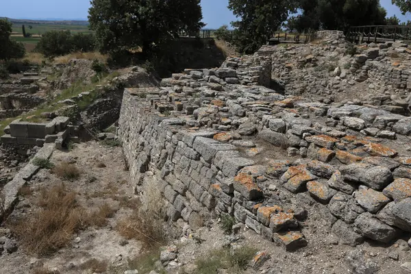 Canakkale Turquía July 2021 Vista Desde Sitio Arqueológico Troya Ilion — Foto de Stock