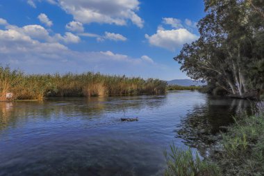 Akyaka Nehri 'nin Akyaka Köyü manzarası.