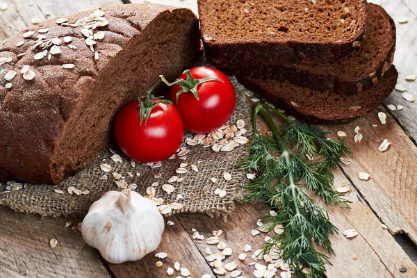 Chleb i warzywa — Zdjęcie stockowe