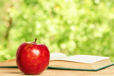 elma ve açık kitap