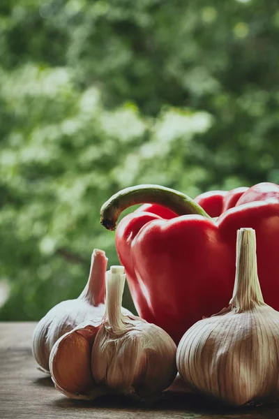 Pepper and garlic — Stock Photo, Image