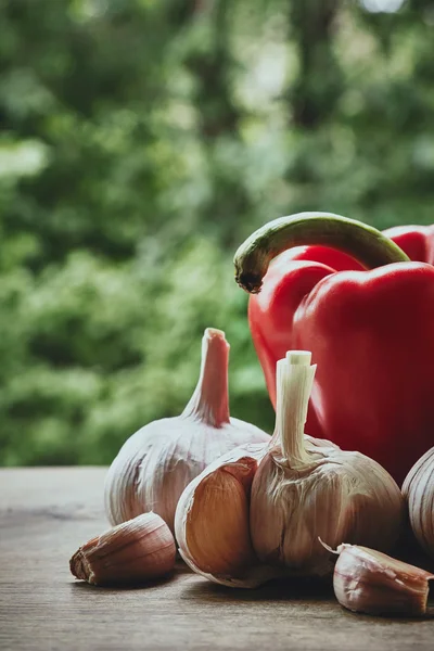 Pepper and garlic — Stock Photo, Image