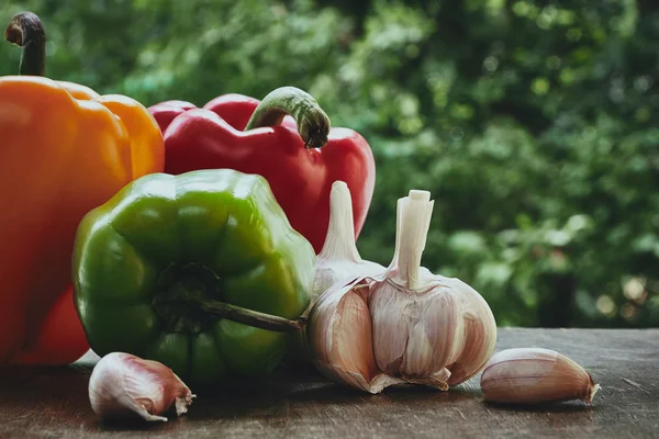 Paprika und Knoblauch — Stockfoto