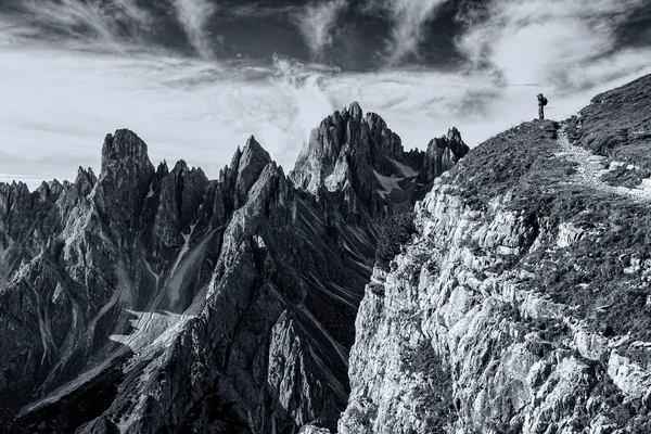 Black and white landscape of Dolomits — Stock Photo, Image