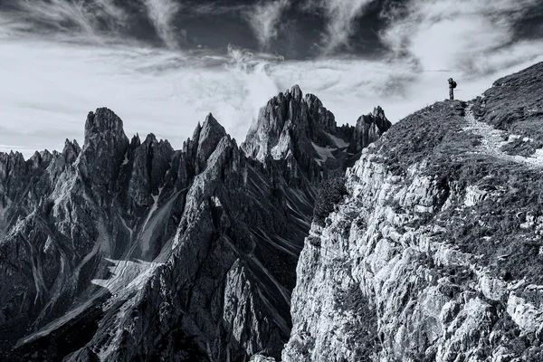 Černá a bílá krajina dolomits — Stock fotografie