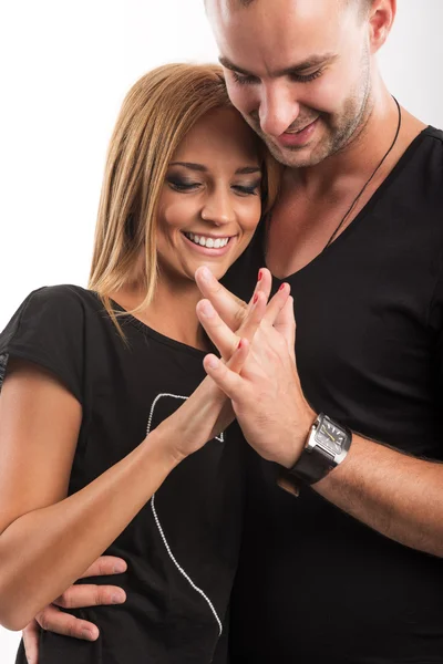 Man and woman holding hands — Stock Photo, Image