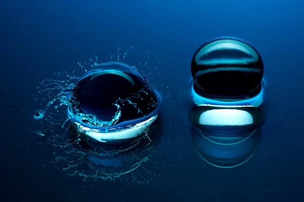Blue crystal balls — Stock Photo, Image