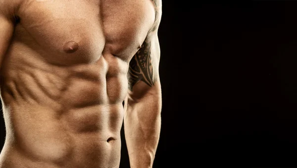 Man muscular abdomen — Stock Photo, Image