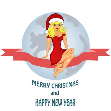 Noel kartı ile kar kızlık