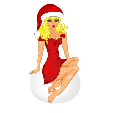 Noel kartı ile kar kızlık