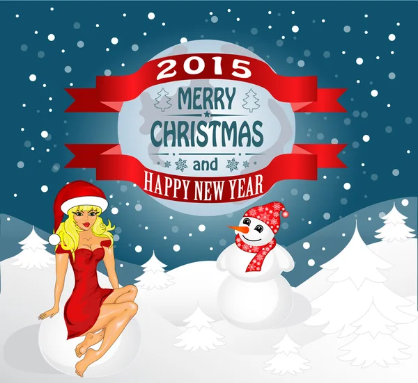 Merry Christmas greeting card — Stock Vector