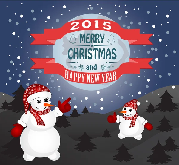 New year and Christmas card — Stock Vector