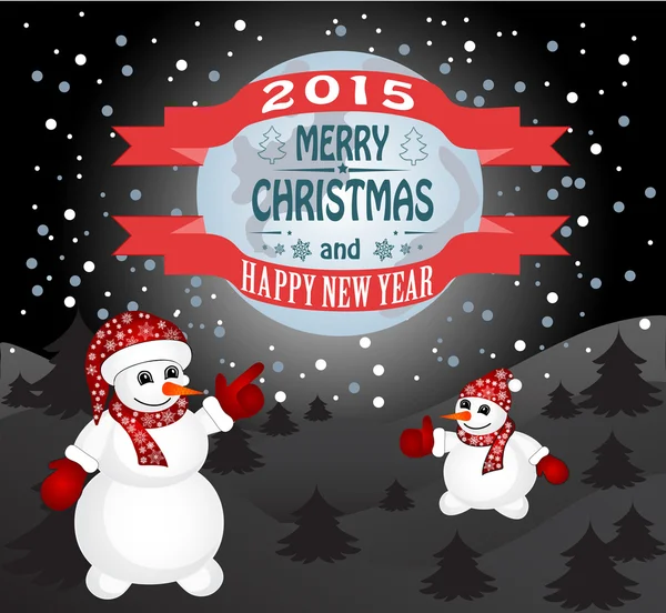 Ano Novo e cartão de Natal — Vetor de Stock