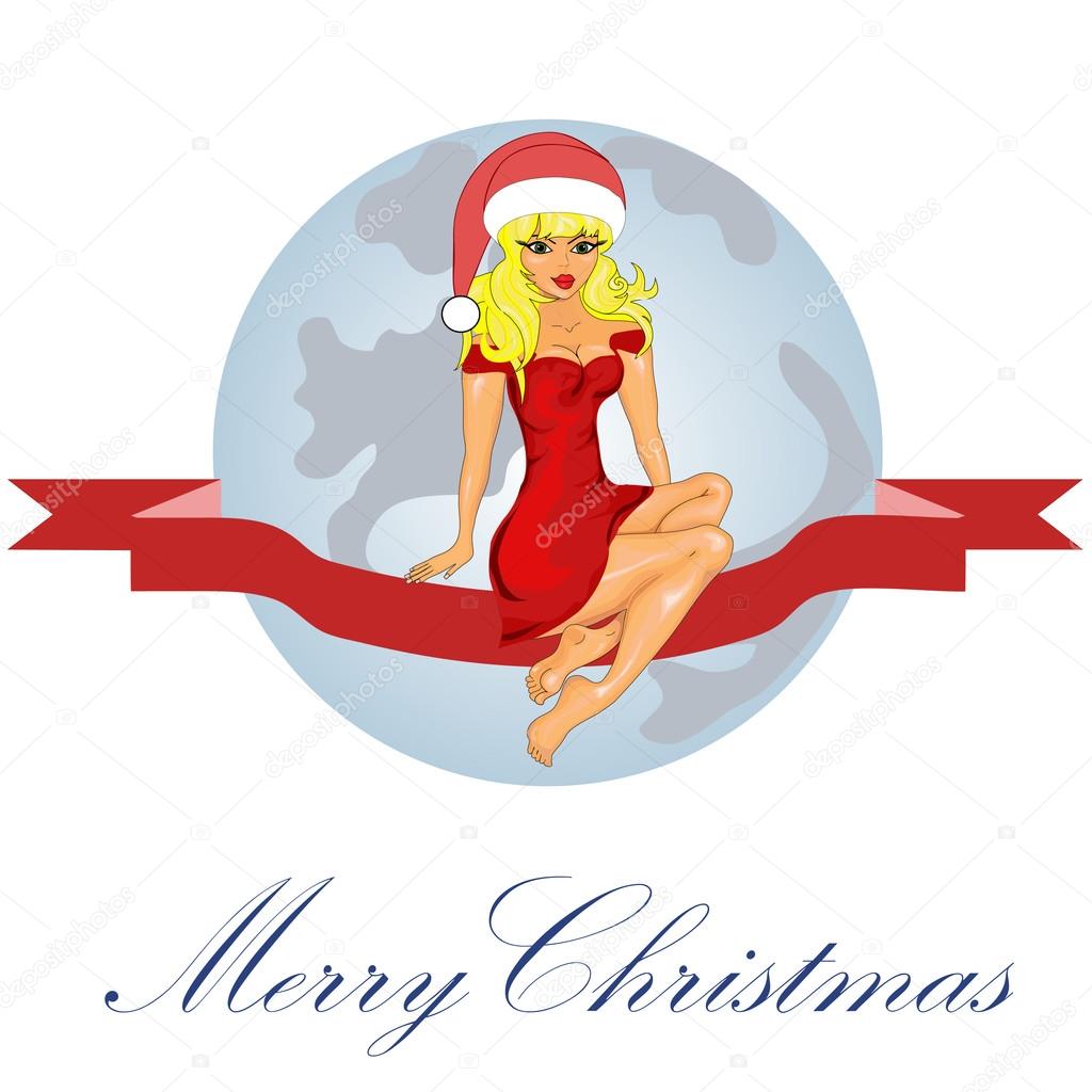 Christmas card with Snow Maiden