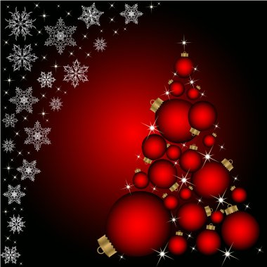 Noel ağacı ile kart