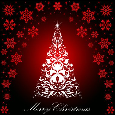 Noel ağacı ile kart