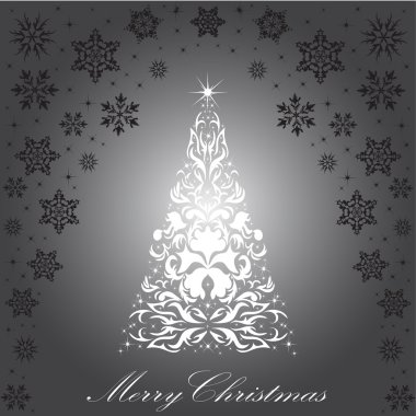 Noel ağacı ile kart