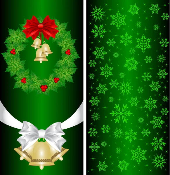 Carte de Noël avec couronne — Image vectorielle