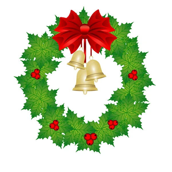 Carte de Noël avec couronne — Image vectorielle