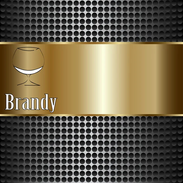 Brandy vetro design menu di sfondo — Vettoriale Stock