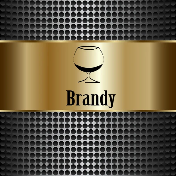 Brandy verre design menu fond — Image vectorielle