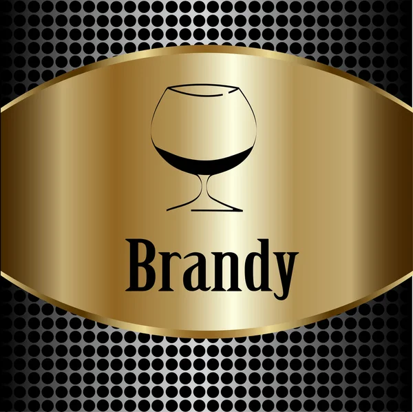 Brandy vetro design menu di sfondo — Vettoriale Stock