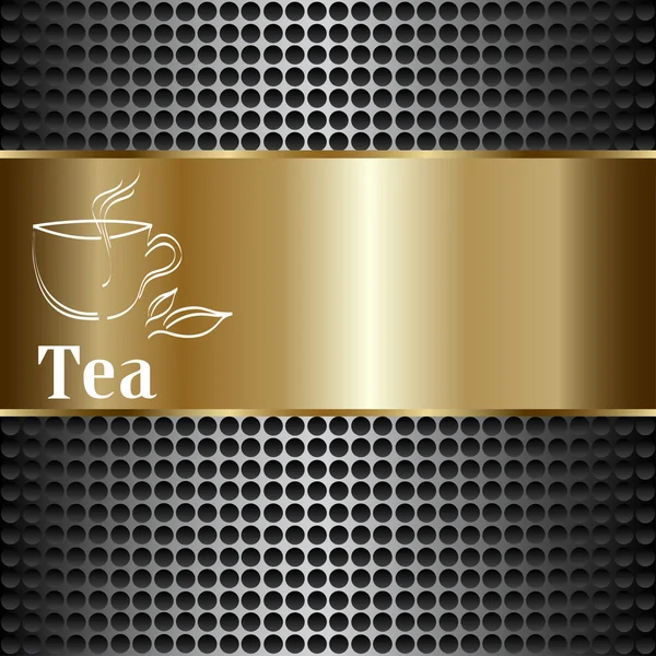 Menu conceito de rótulo copo de chá — Vetor de Stock