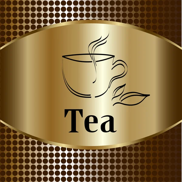 Teetasse Etikett Konzept Menü — Stockvektor