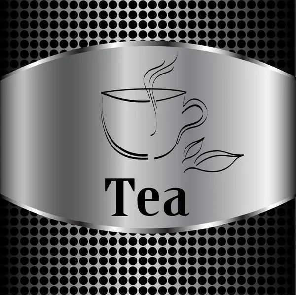 Thé tasse étiquette concept menu — Image vectorielle